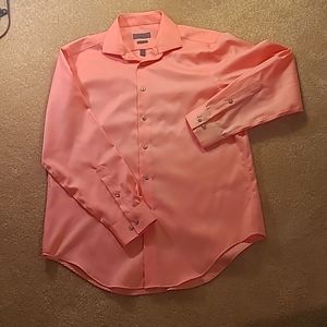Calvin Klein slim fit button down dress shirt pink 16, 32-33